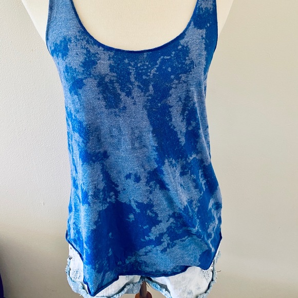 Obey Custom Bleach Dyed Blue Graphic Tank - Picture 2 of 8
